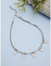 YouBella Silver-Toned & White Silver-Plated Necklace